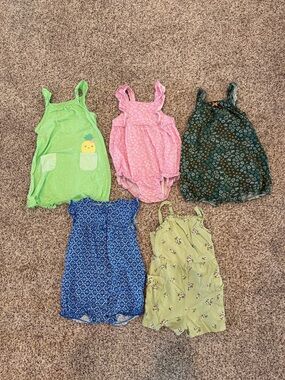 Carter's Assorted Girls' Rompers in Green, Pink, Blue